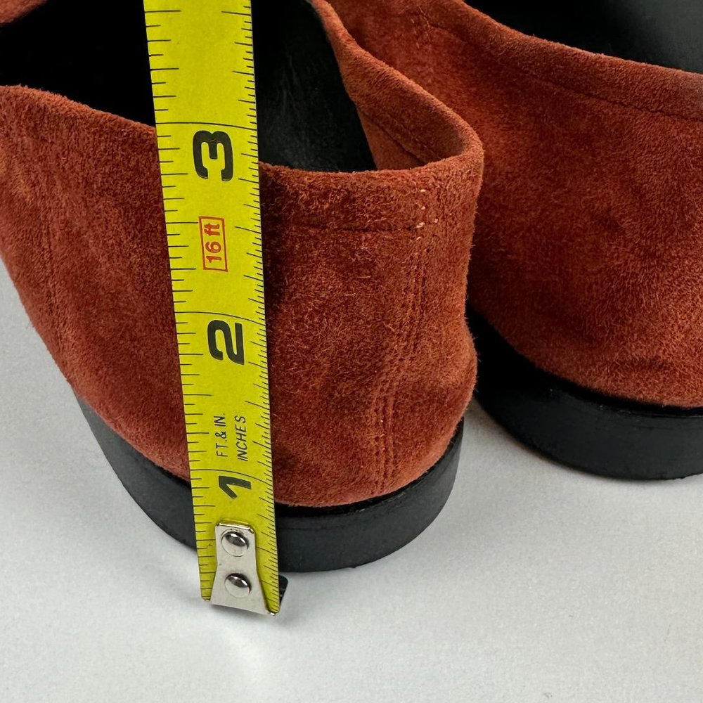 Free People x Jeffrey Campbell Vix Shoes Suede Loafer Chain Flats Brown Size 7.5 - Picture 9 of 11